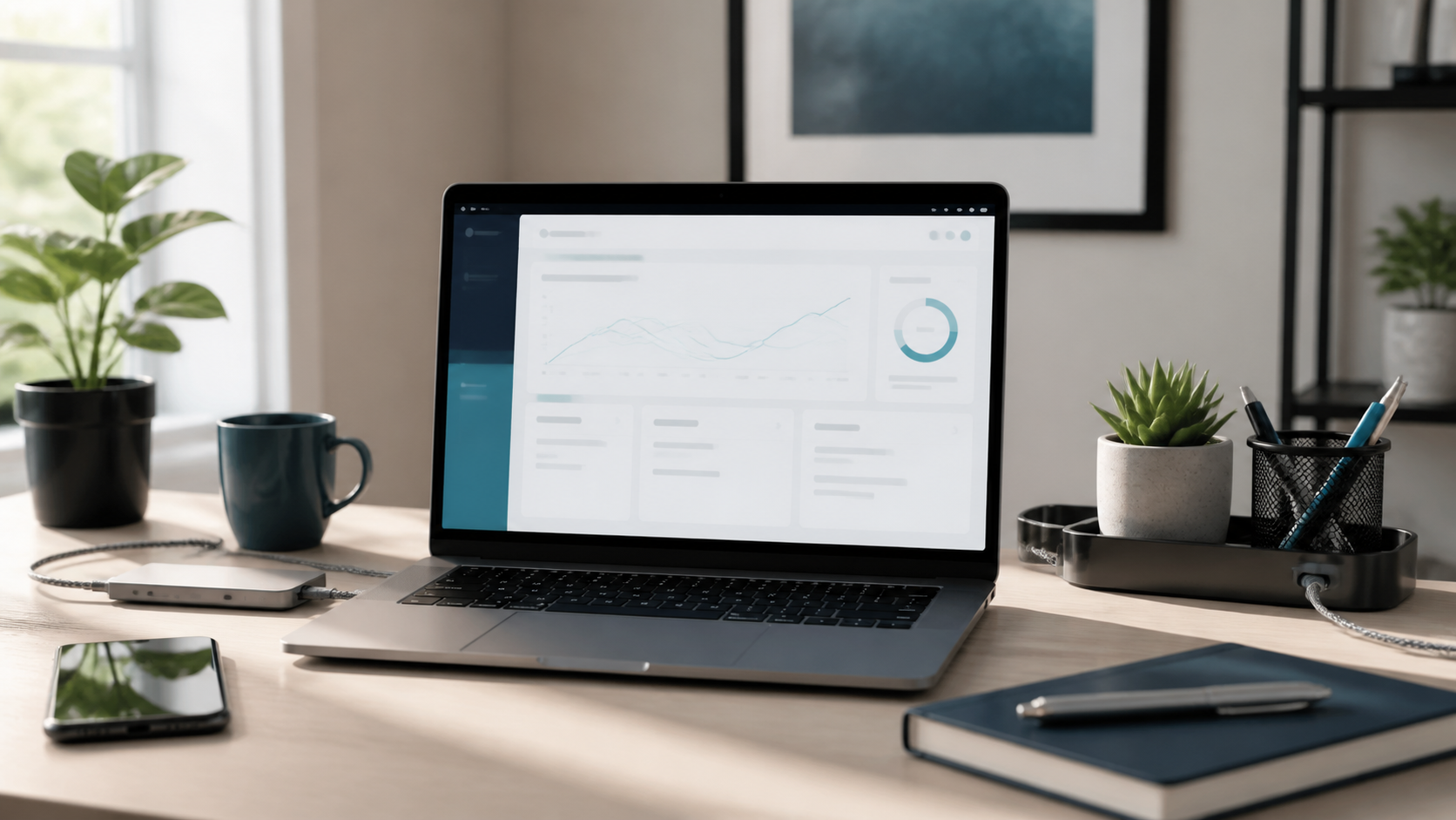 A clean modern technology workspace